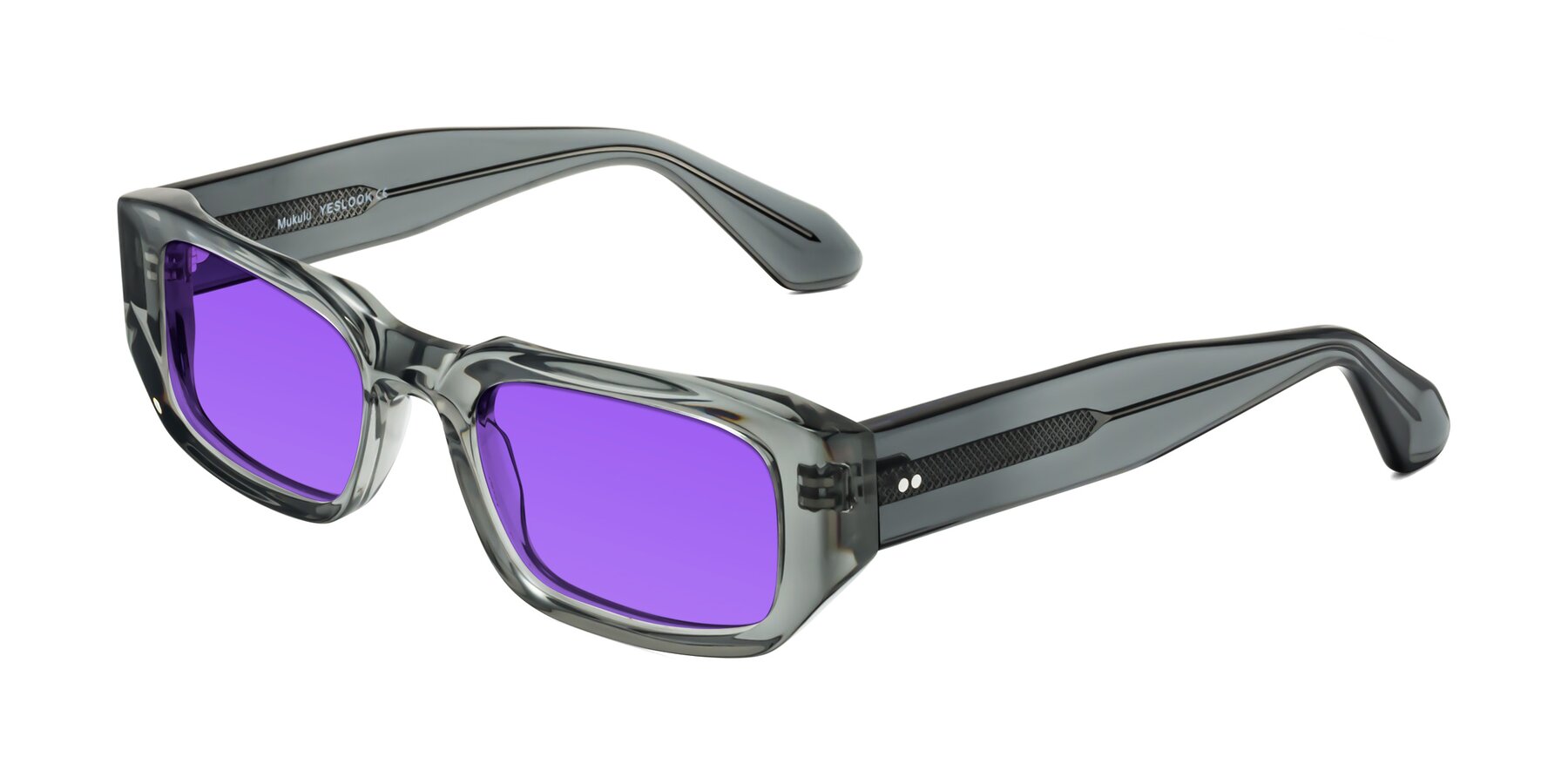 Angle of Mukulu in Transparent Gray with Purple Tinted Lenses