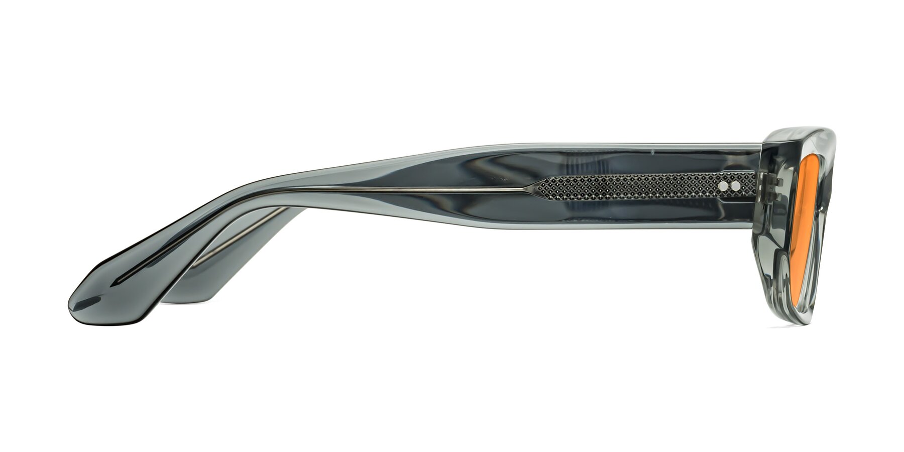 Side of Mukulu in Transparent Gray with Orange Tinted Lenses