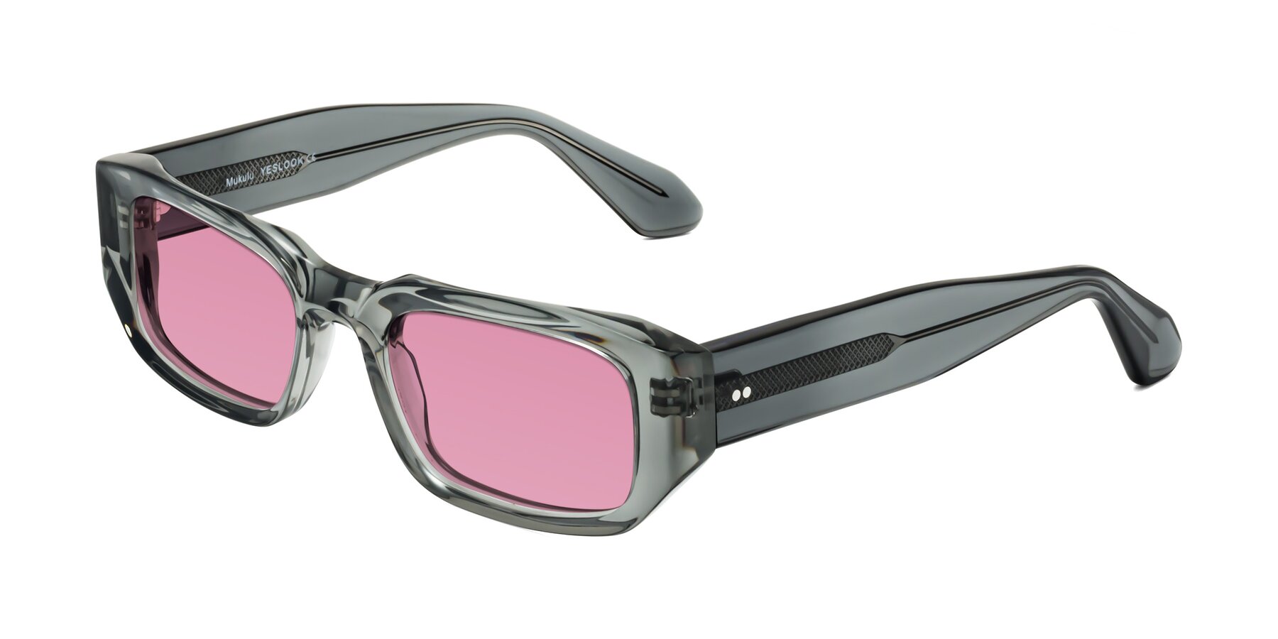Angle of Mukulu in Transparent Gray with Medium Wine Tinted Lenses