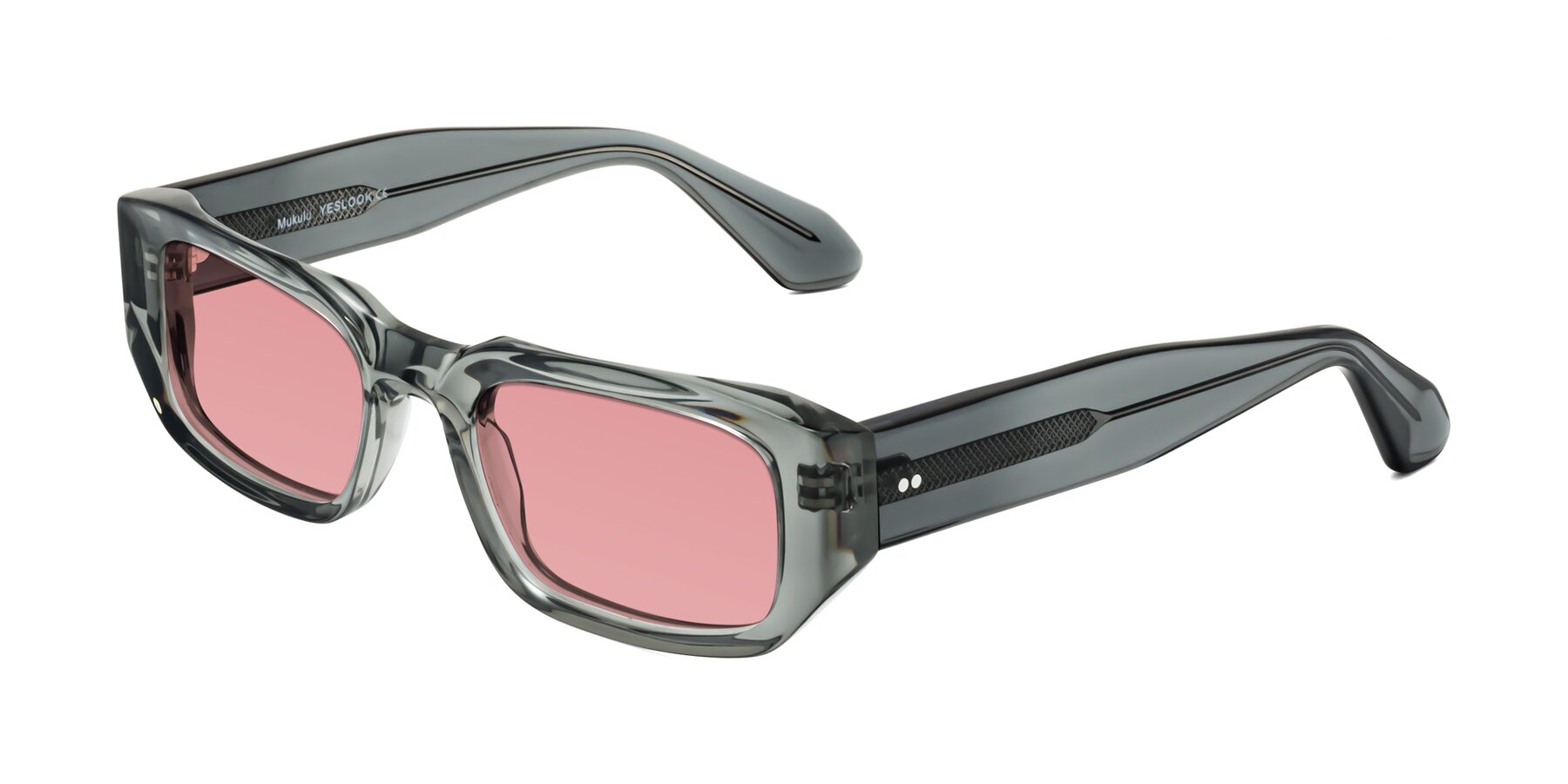 Angle of Mukulu in Transparent Gray with Medium Garnet Tinted Lenses