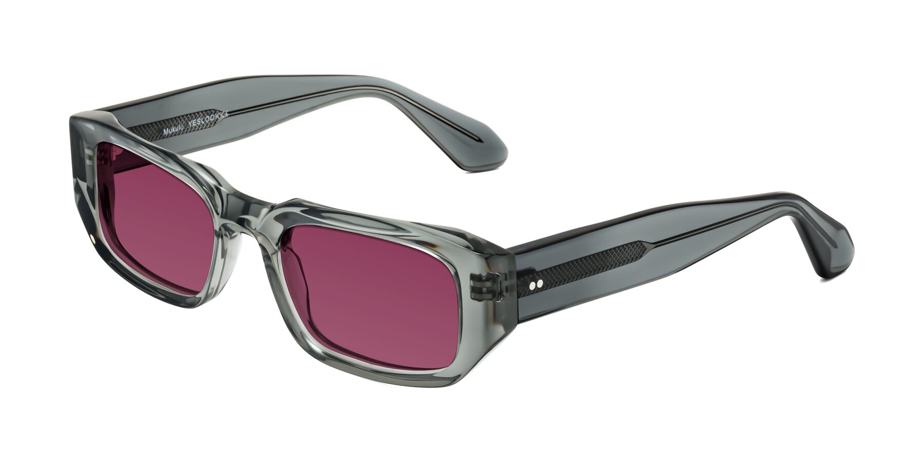 Angle of Mukulu in Transparent Gray with Wine Tinted Lenses