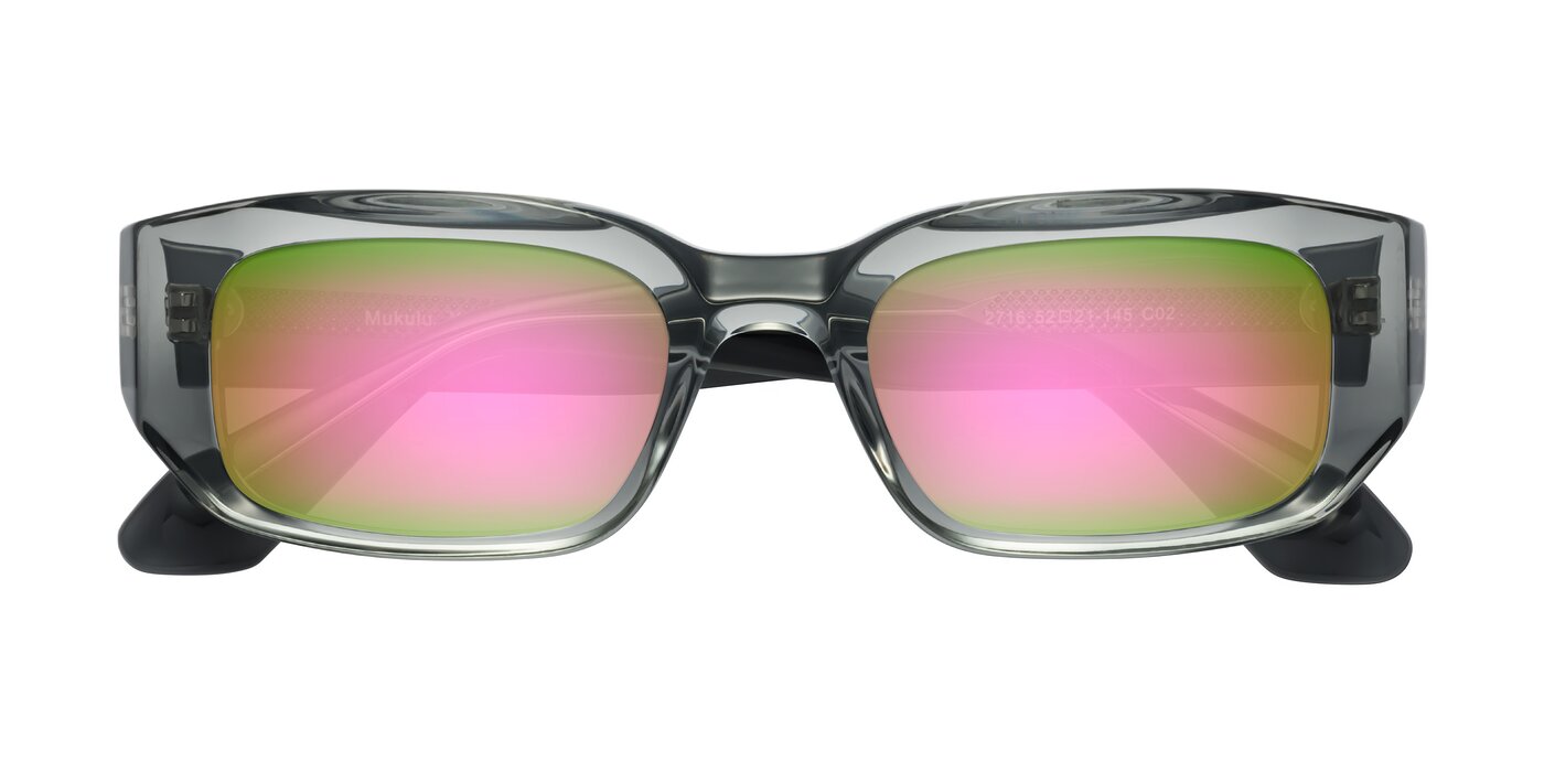 Mukulu - Transparent Gray Flash Mirrored Sunglasses