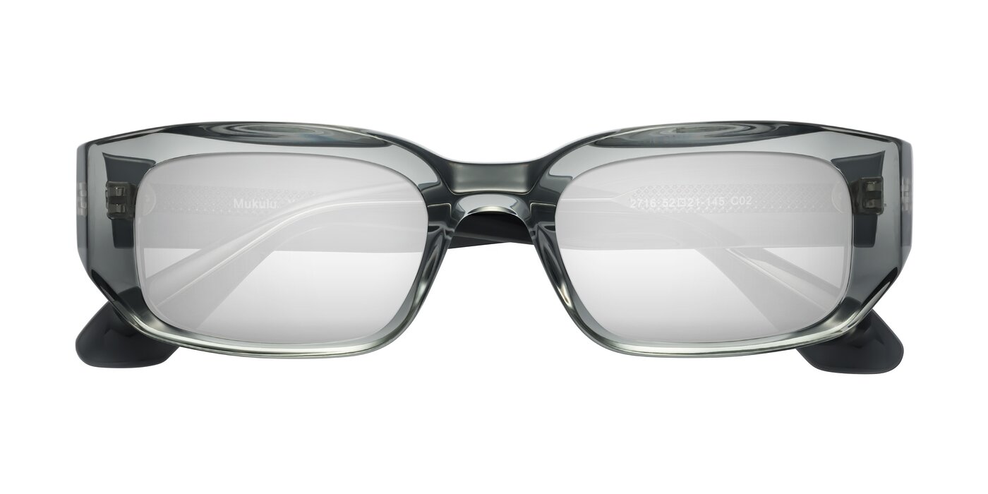 Mukulu - Transparent Gray Flash Mirrored Sunglasses