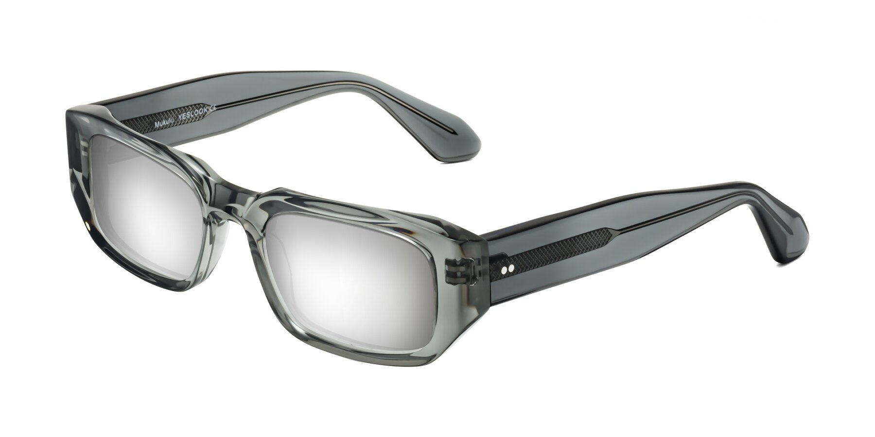 Angle of Mukulu in Transparent Gray with Silver Mirrored Lenses