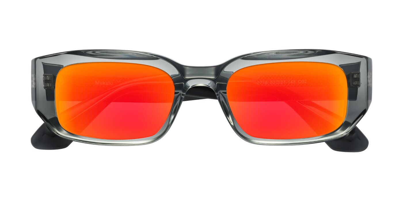 Mukulu - Transparent Gray Flash Mirrored Sunglasses