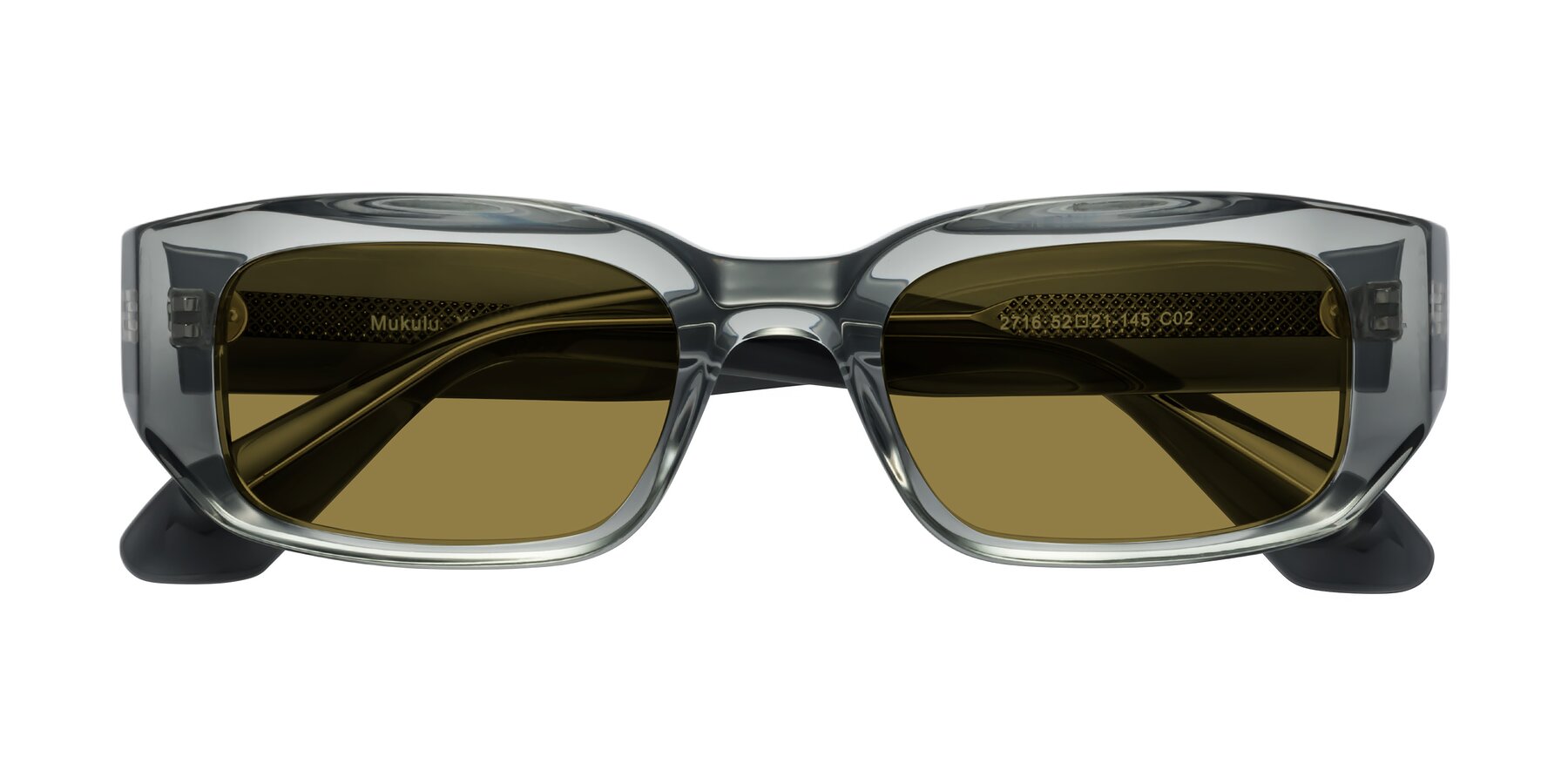 Folded Front of Mukulu in Transparent Gray with Brown Polarized Lenses