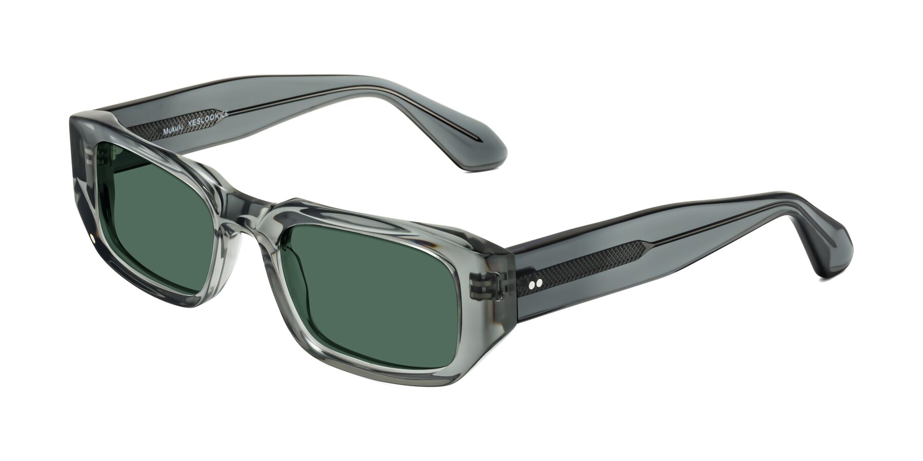 Angle of Mukulu in Transparent Gray with Green Polarized Lenses