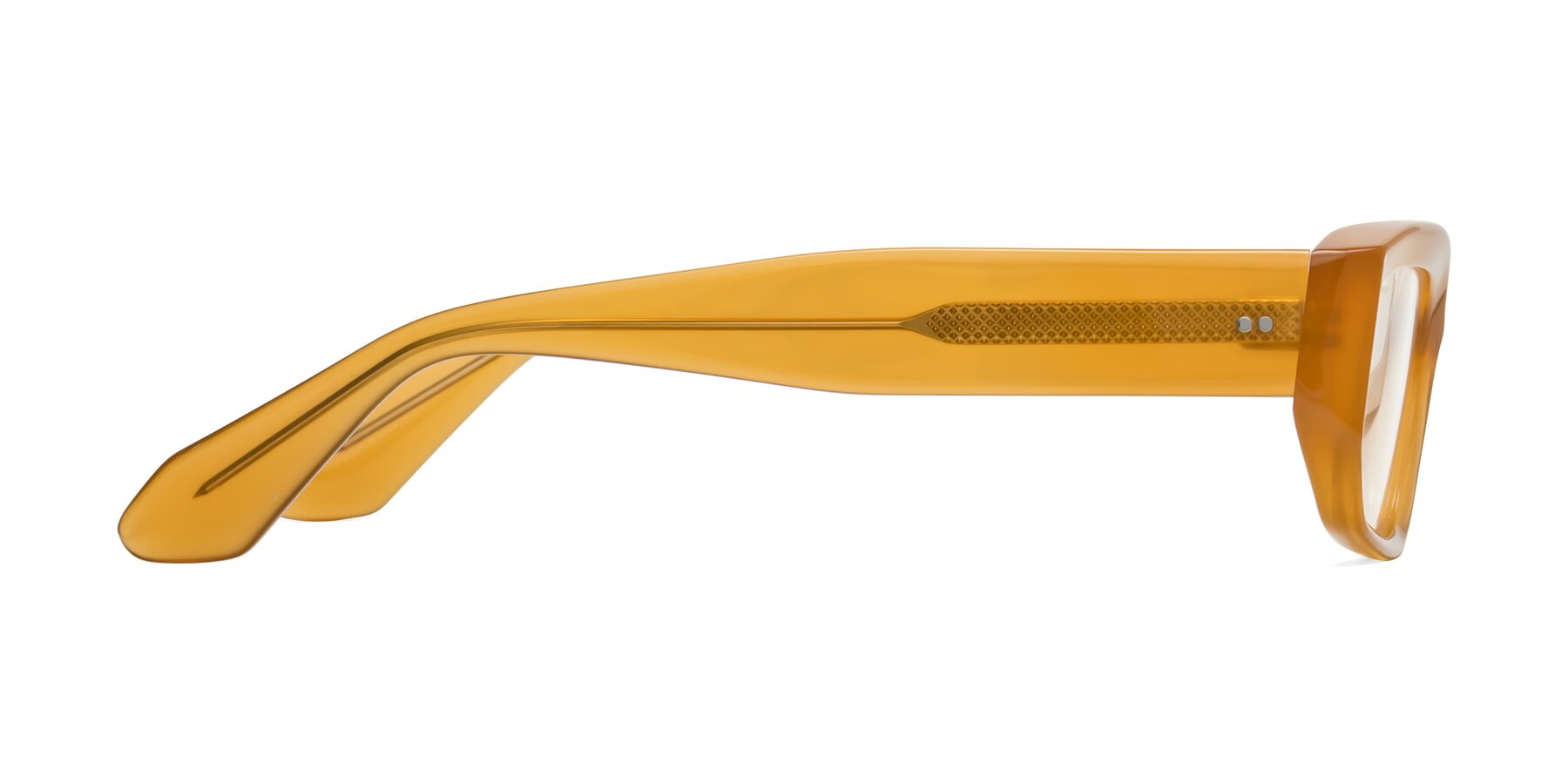 Side of Mukulu in Honey with Clear Reading Eyeglass Lenses