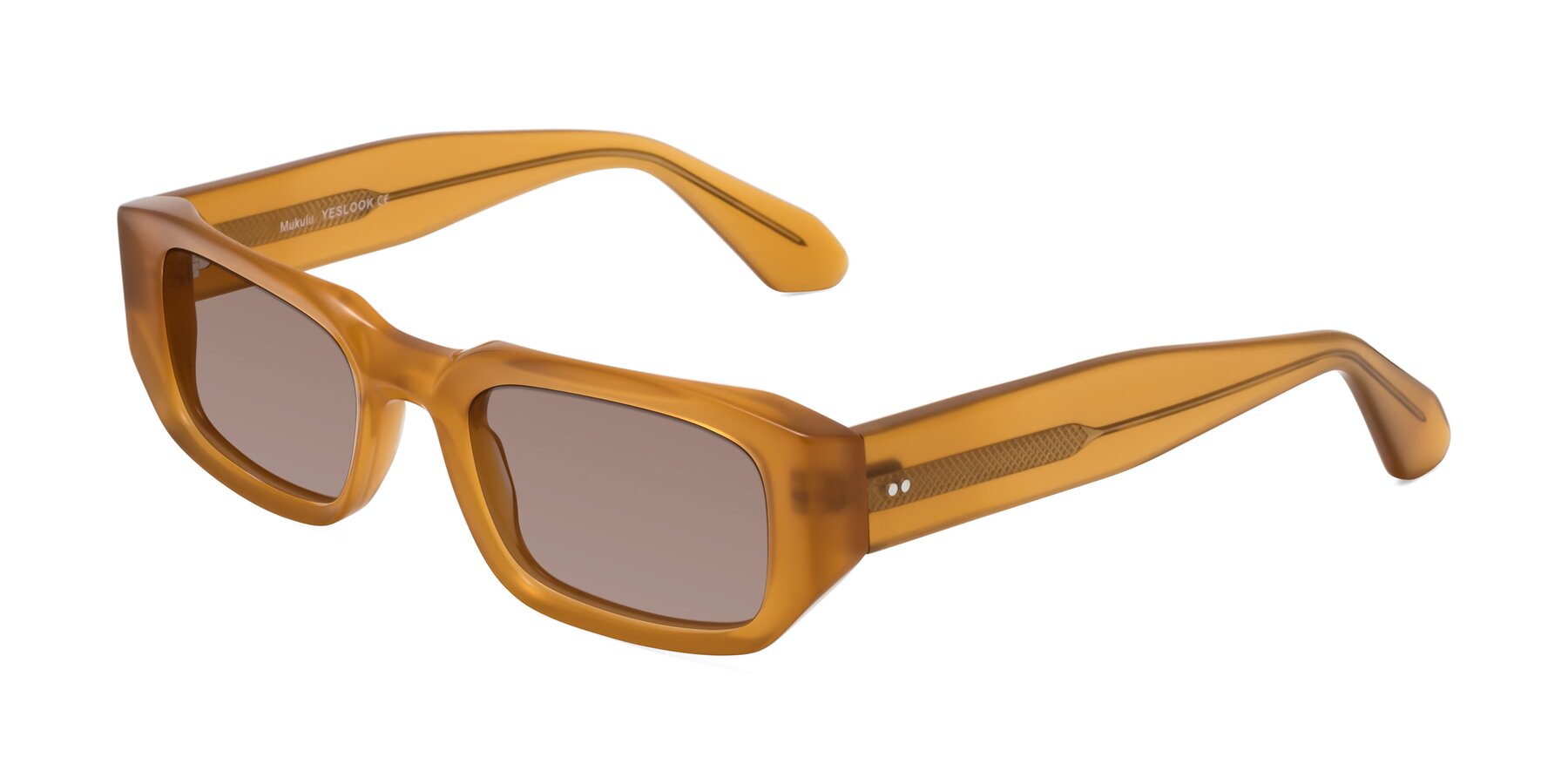 Angle of Mukulu in Honey with Medium Brown Tinted Lenses