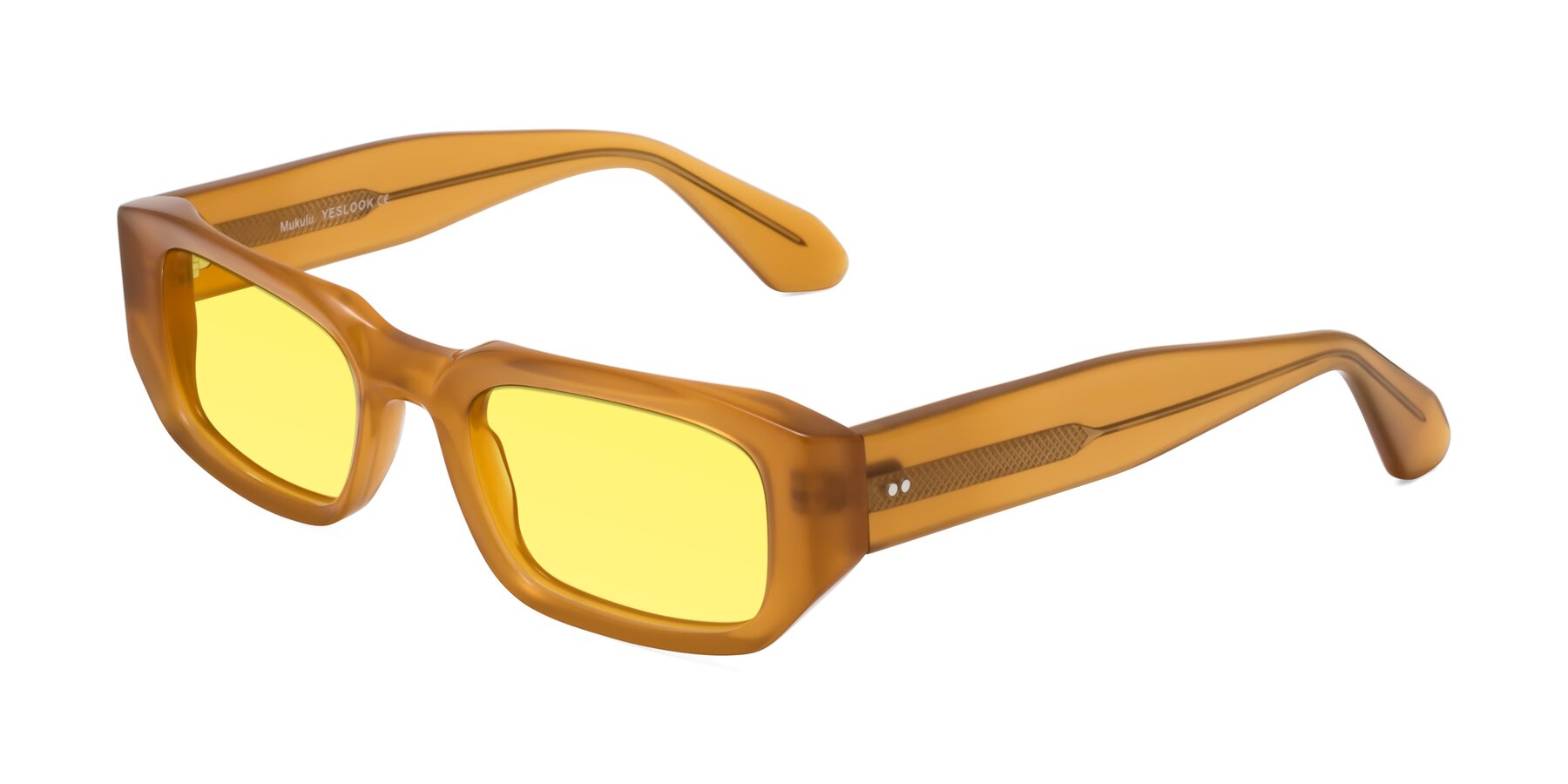 Angle of Mukulu in Honey with Medium Yellow Tinted Lenses