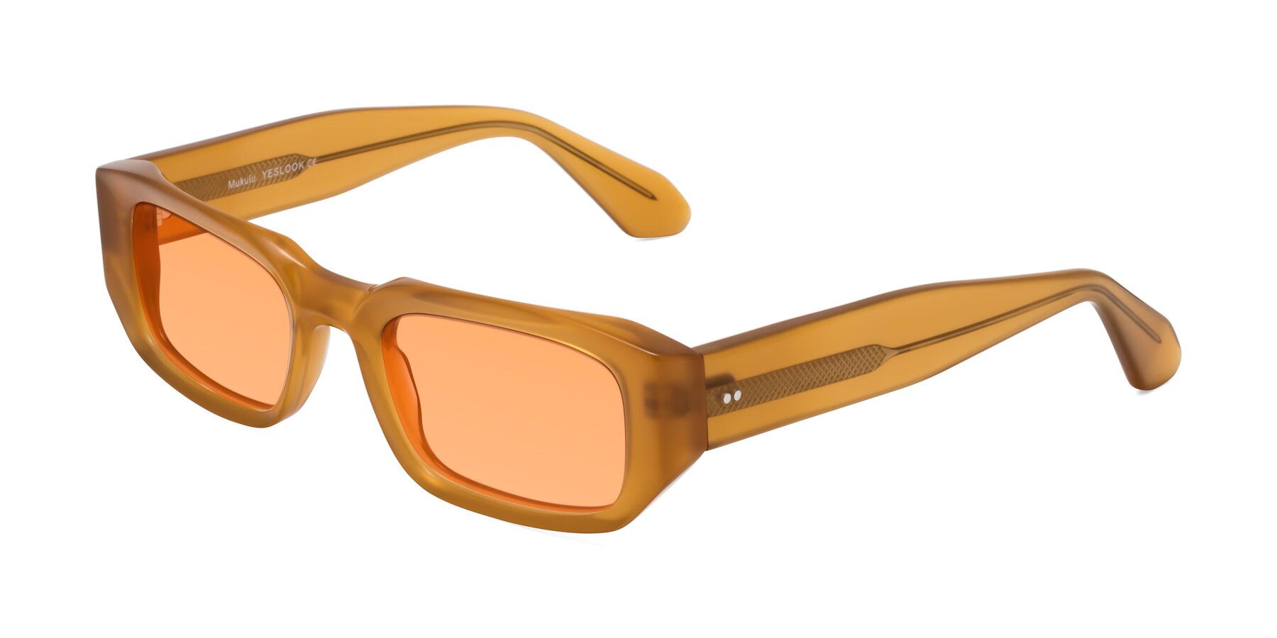Angle of Mukulu in Honey with Medium Orange Tinted Lenses