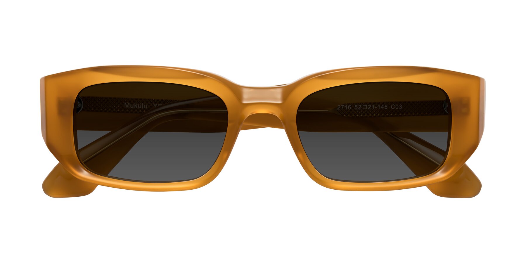 Folded Front of Mukulu in Honey with Gray Tinted Lenses