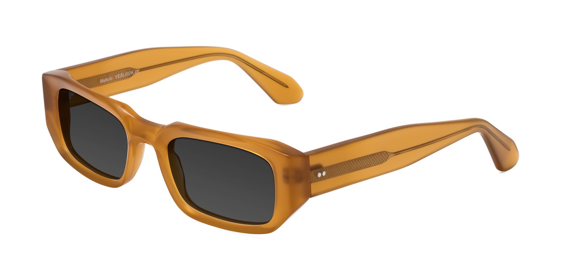 Angle of Mukulu in Honey with Gray Tinted Lenses