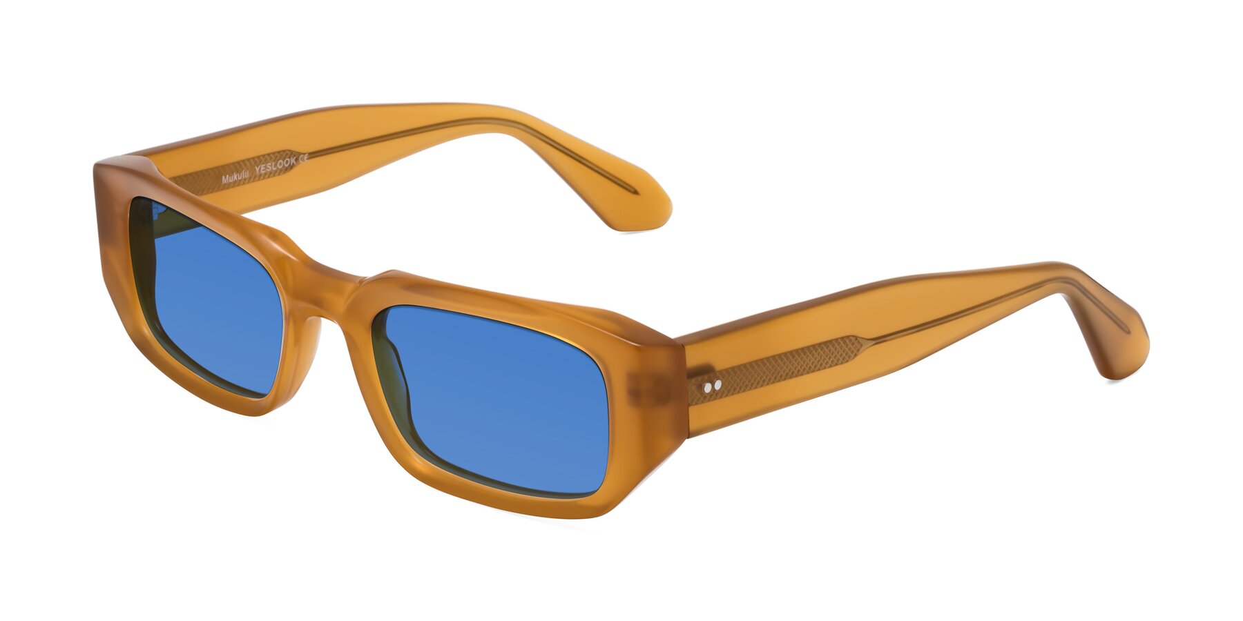 Angle of Mukulu in Honey with Blue Tinted Lenses
