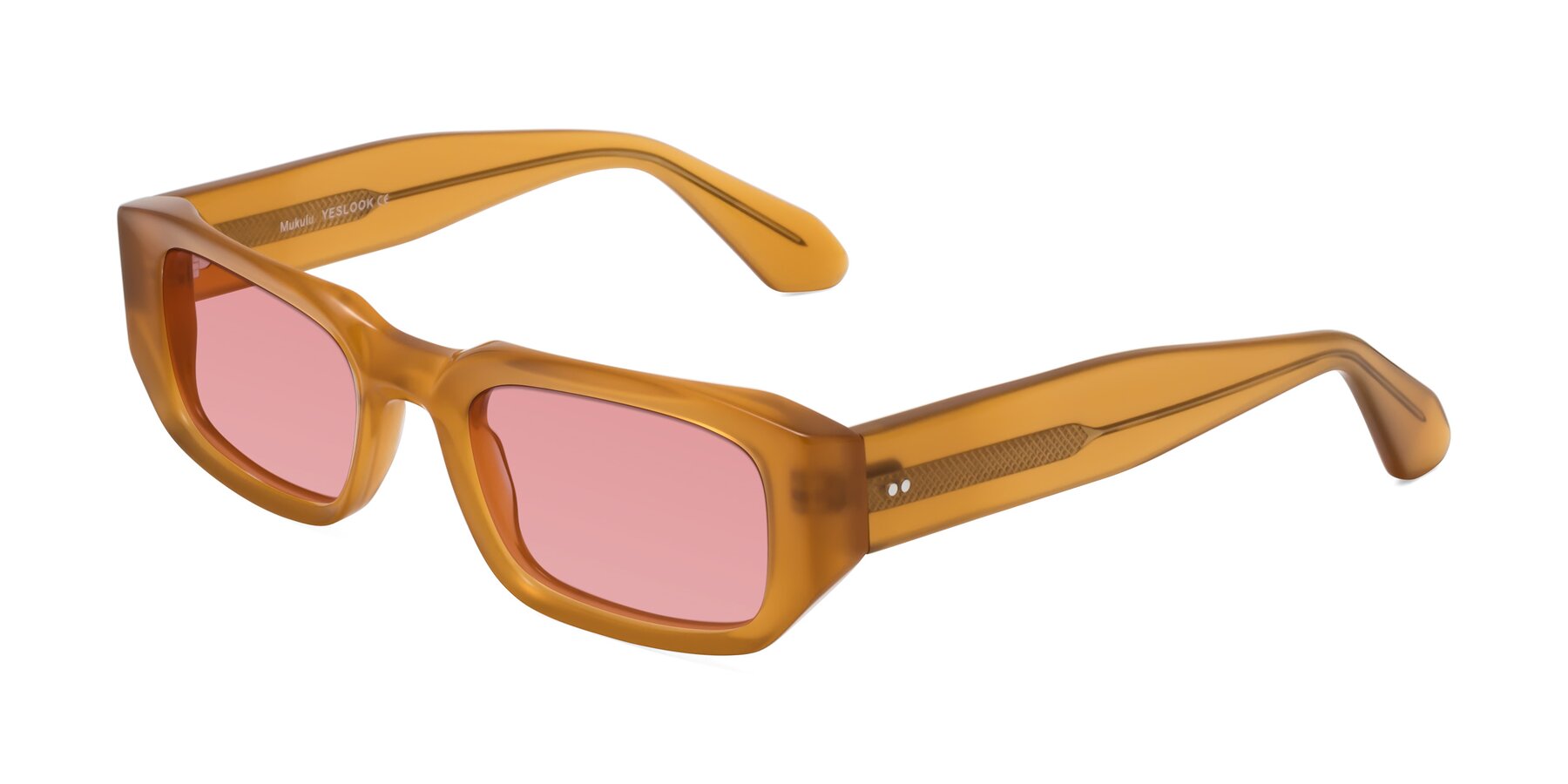 Angle of Mukulu in Honey with Medium Garnet Tinted Lenses
