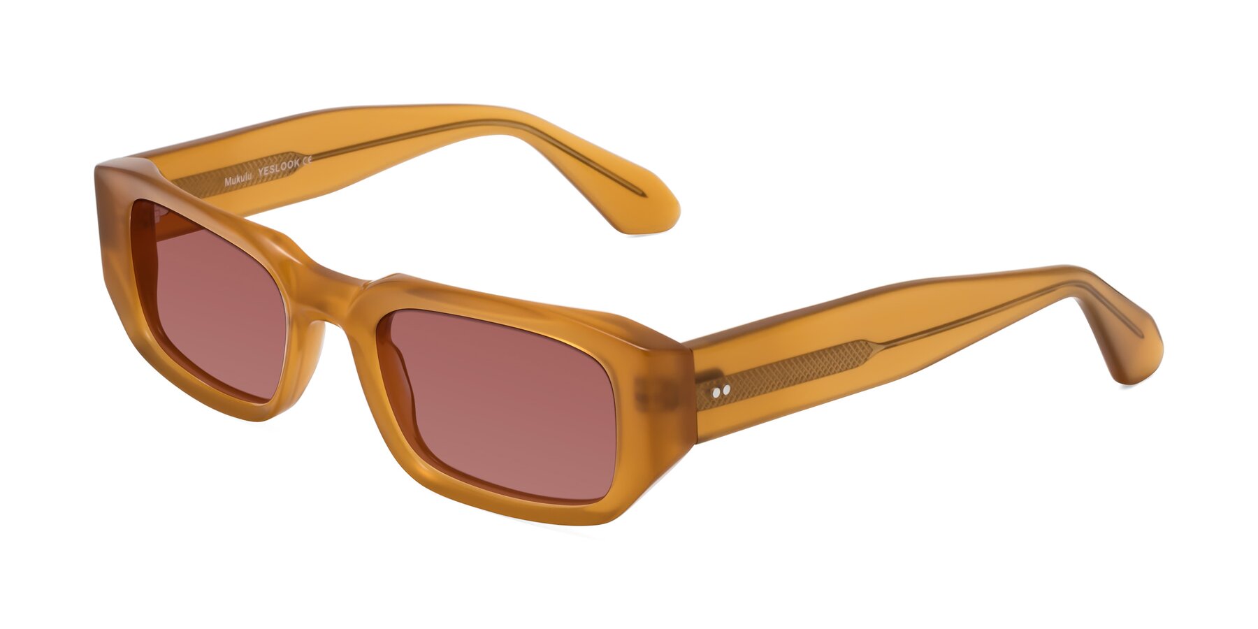 Angle of Mukulu in Honey with Garnet Tinted Lenses