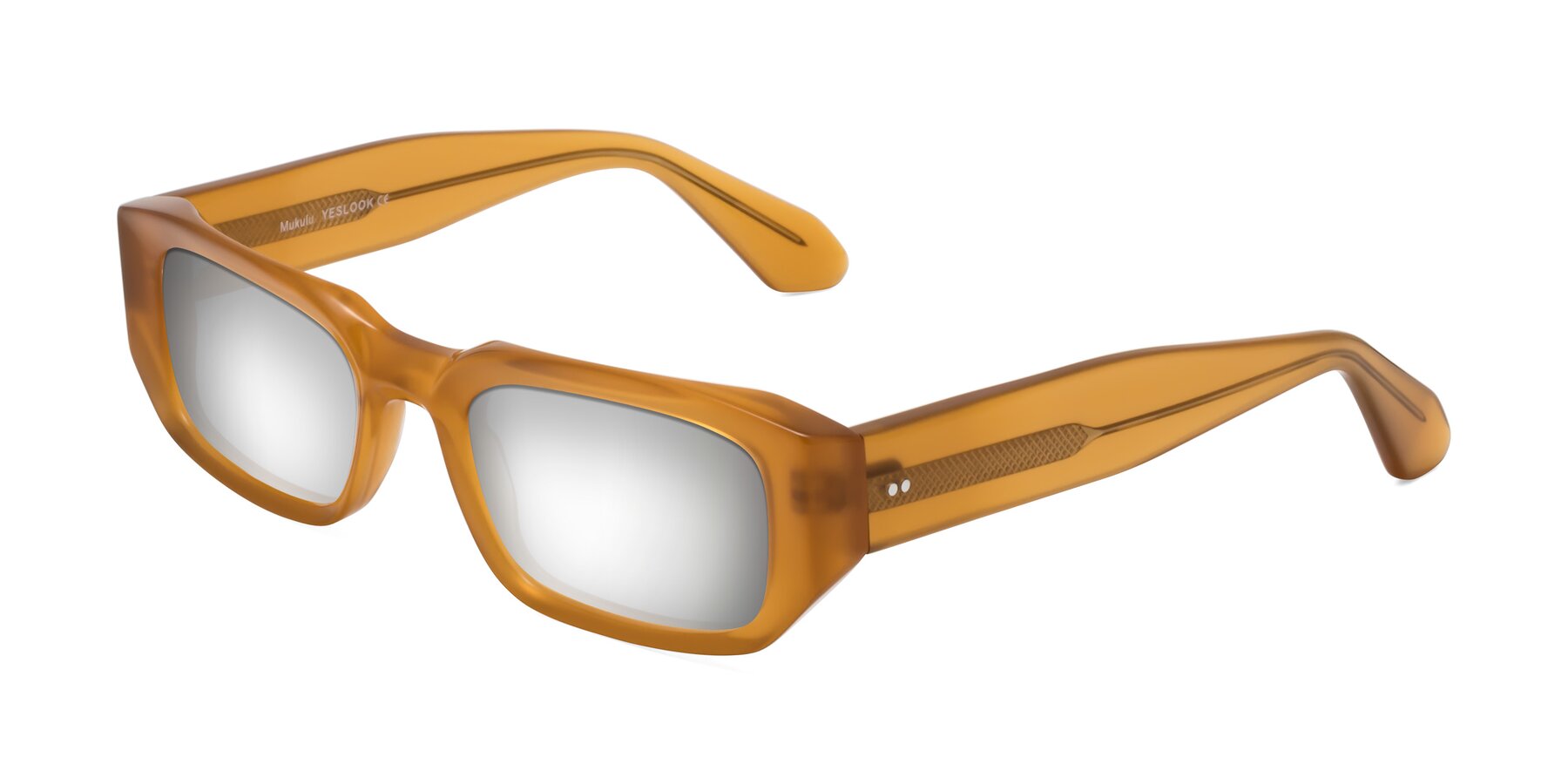 Angle of Mukulu in Honey with Silver Mirrored Lenses