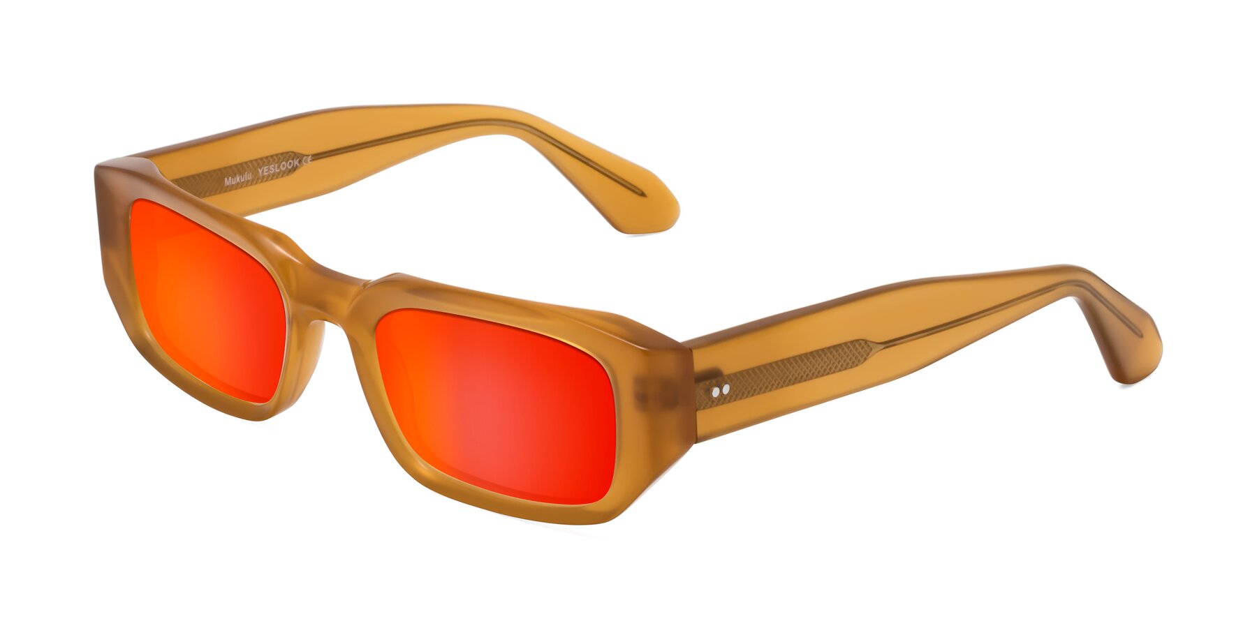 Angle of Mukulu in Honey with Red Gold Mirrored Lenses