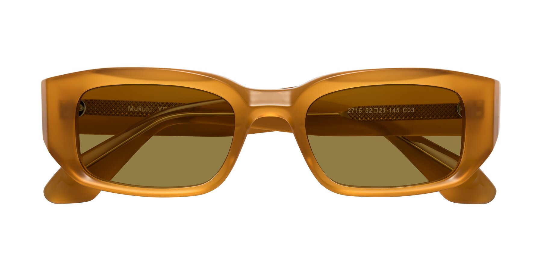 Folded Front of Mukulu in Honey with Brown Polarized Lenses