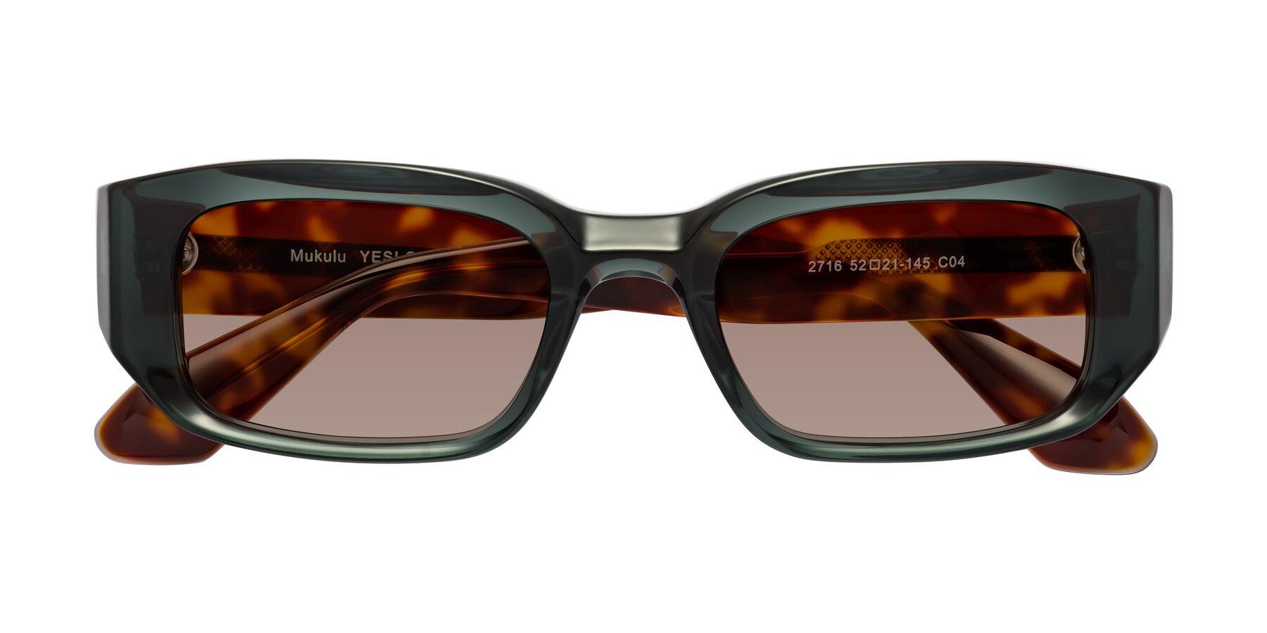 Folded Front of Mukulu in Dark Slate Gray/Tortoise with Medium Brown Tinted Lenses