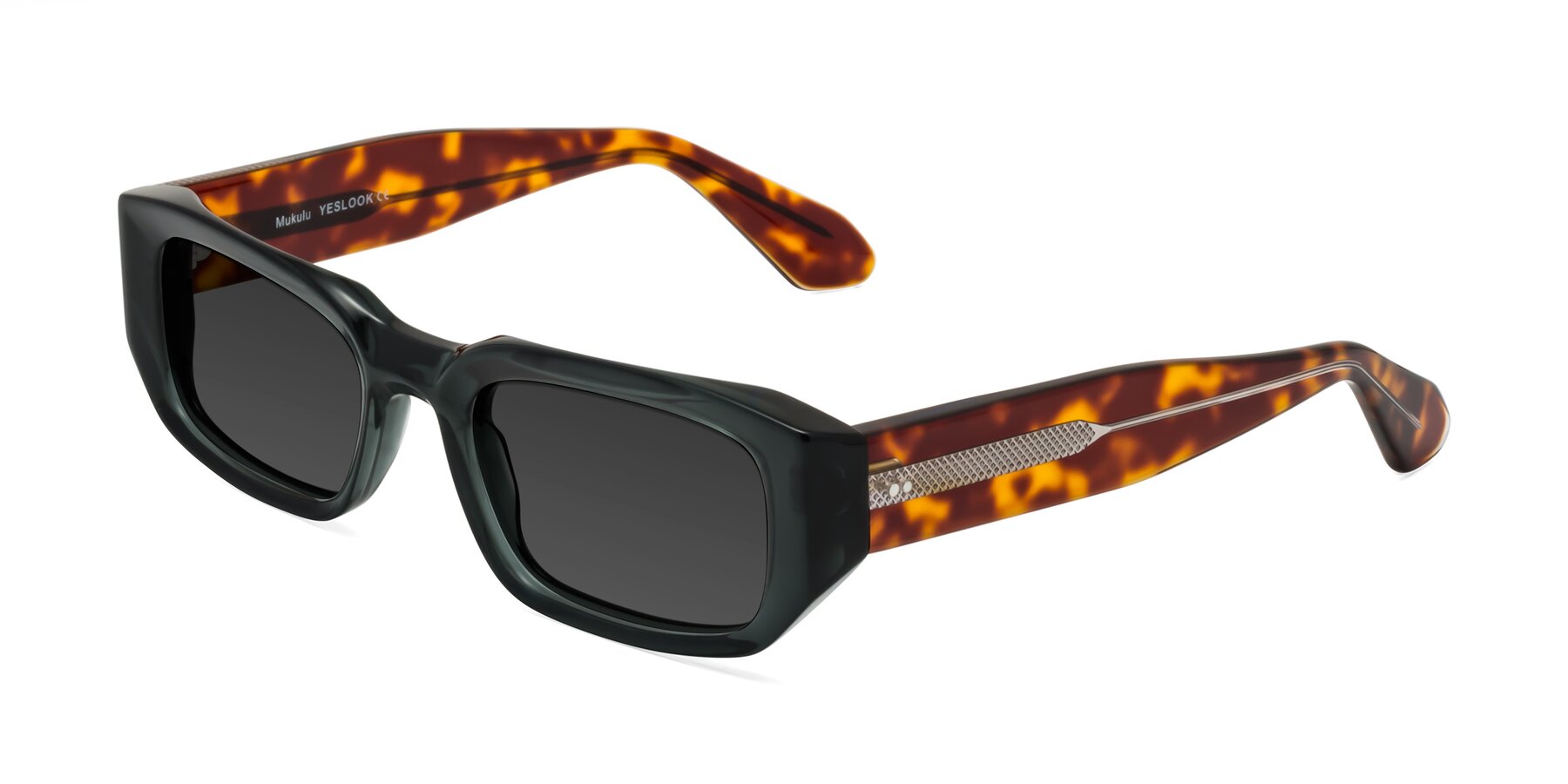 Angle of Mukulu in Dark Slate Gray/Tortoise with Gray Tinted Lenses