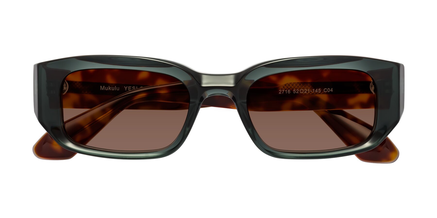 Folded Front of Mukulu in Dark Slate Gray/Tortoise with Brown Tinted Lenses