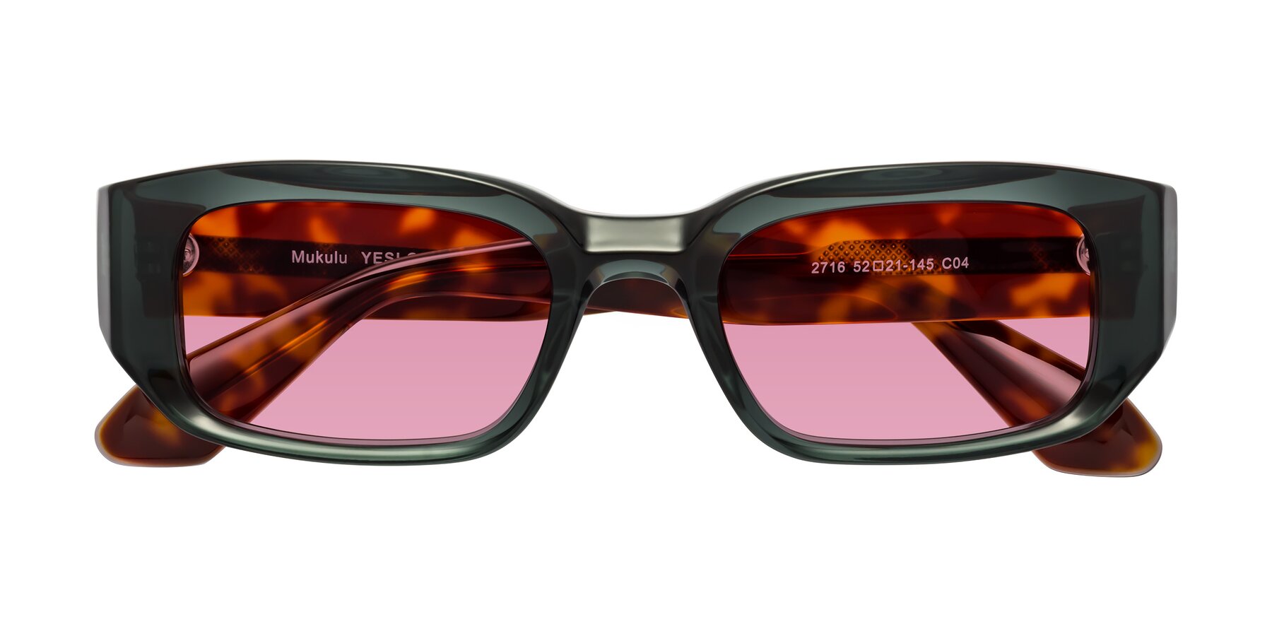 Folded Front of Mukulu in Dark Slate Gray/Tortoise with Medium Wine Tinted Lenses