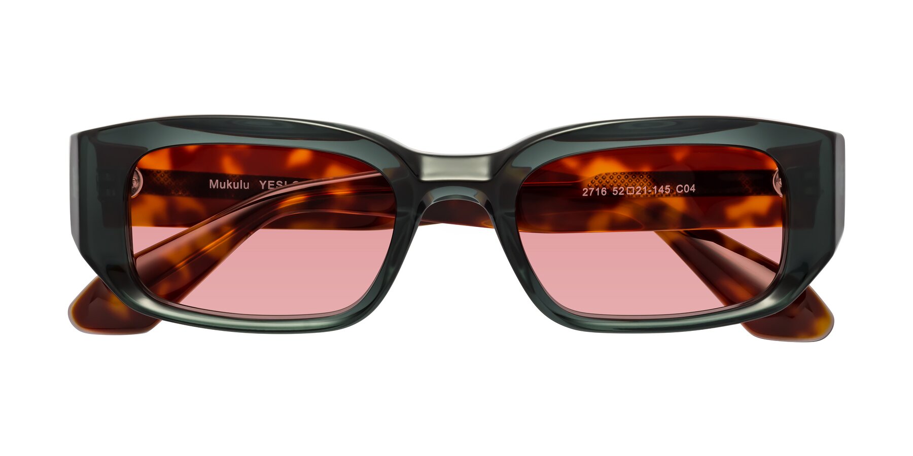 Folded Front of Mukulu in Dark Slate Gray/Tortoise with Medium Garnet Tinted Lenses