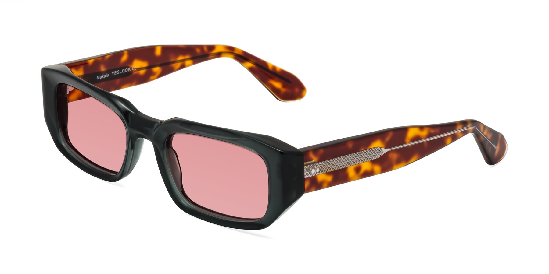 Angle of Mukulu in Dark Slate Gray/Tortoise with Medium Garnet Tinted Lenses