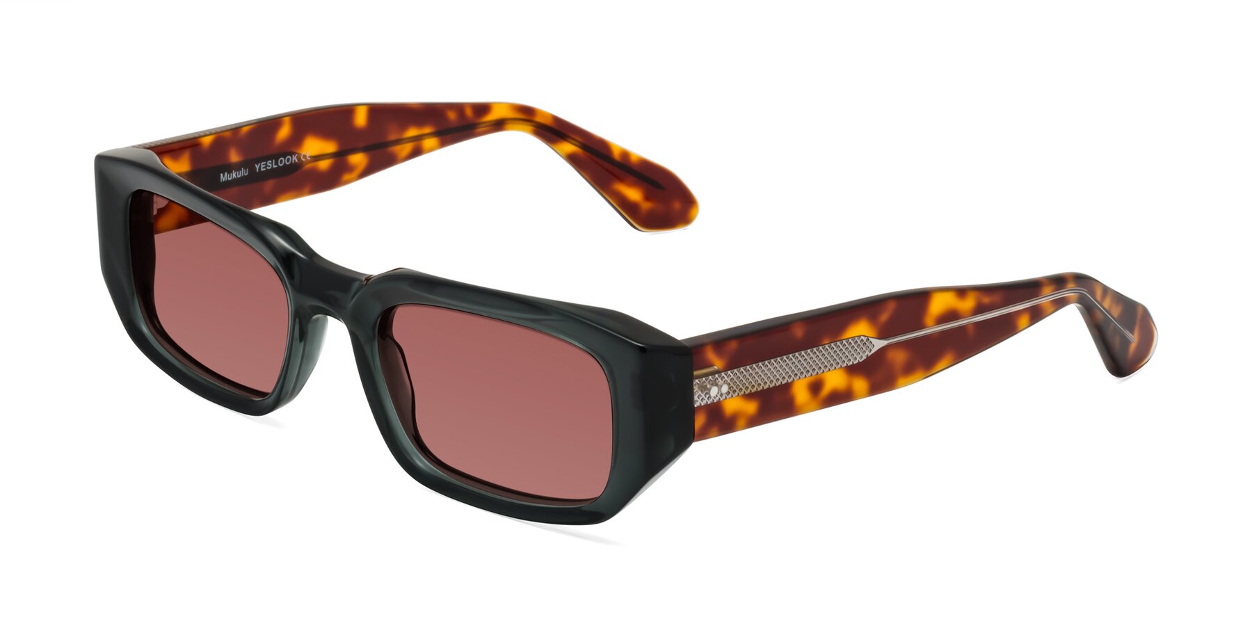 Angle of Mukulu in Dark Slate Gray/Tortoise with Garnet Tinted Lenses