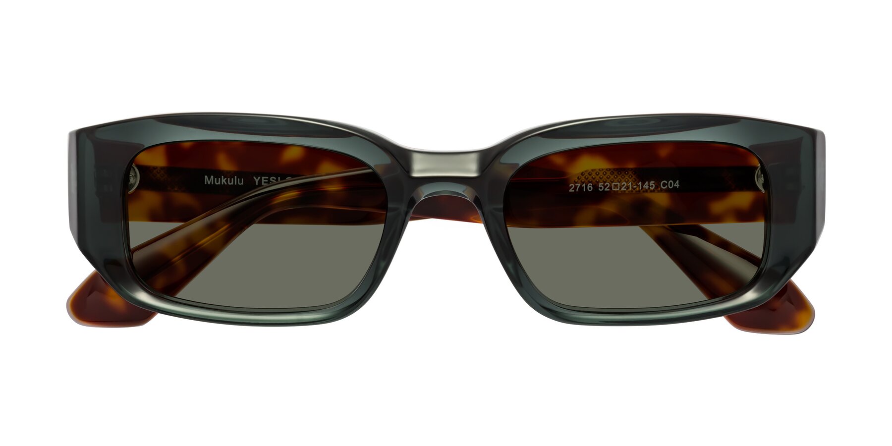 Folded Front of Mukulu in Dark Slate Gray/Tortoise with Gray Polarized Lenses