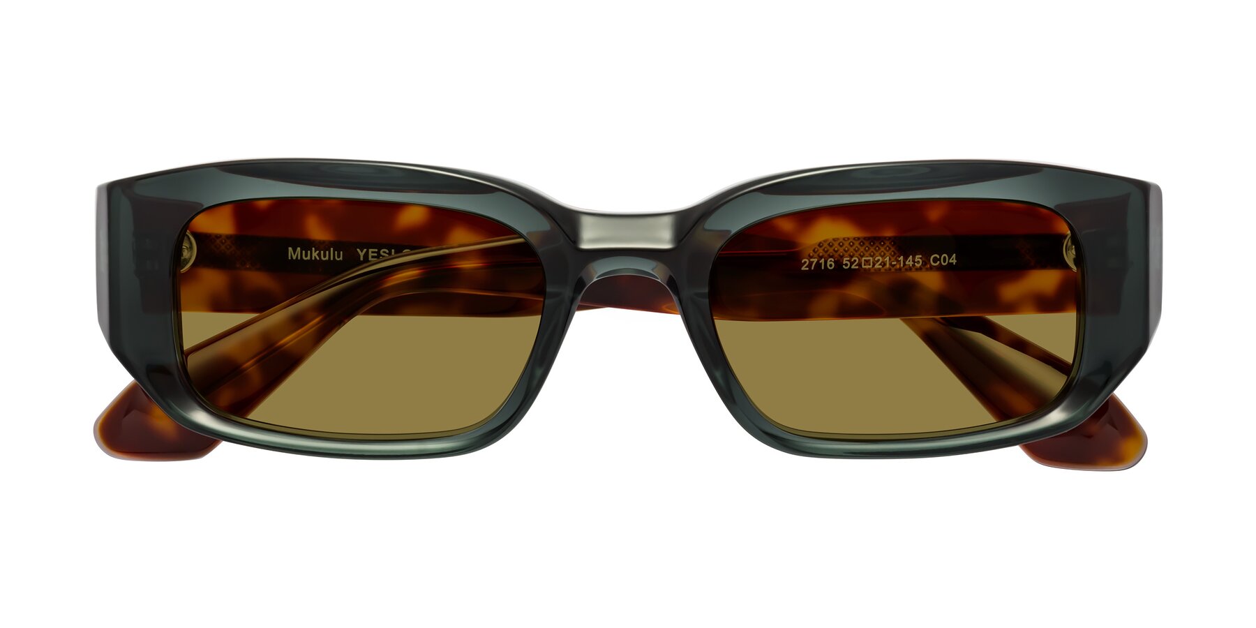 Folded Front of Mukulu in Dark Slate Gray/Tortoise with Brown Polarized Lenses