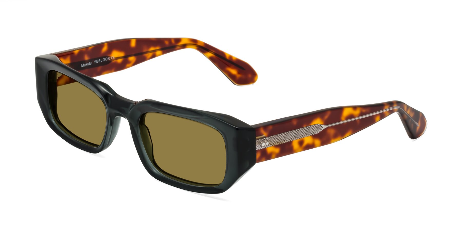 Angle of Mukulu in Dark Slate Gray/Tortoise with Brown Polarized Lenses