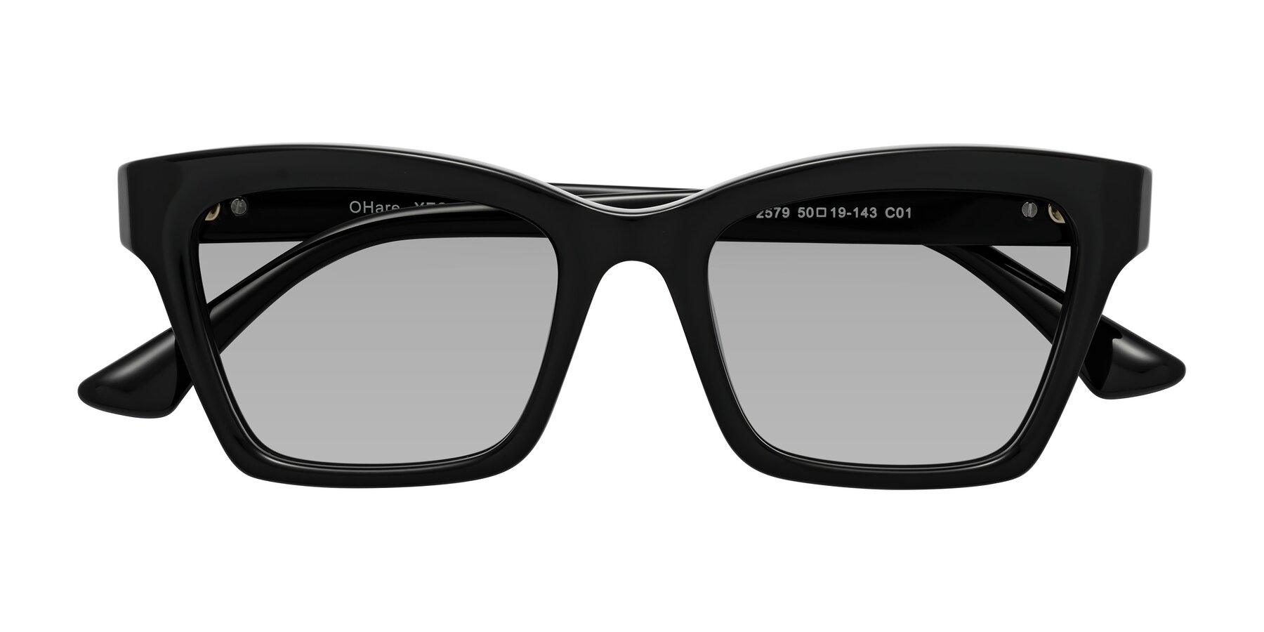 Folded Front of OHare in Black with Light Gray Tinted Lenses
