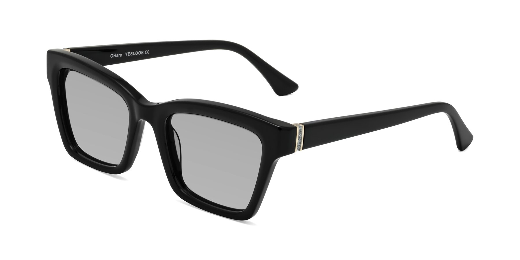 Angle of OHare in Black with Light Gray Tinted Lenses