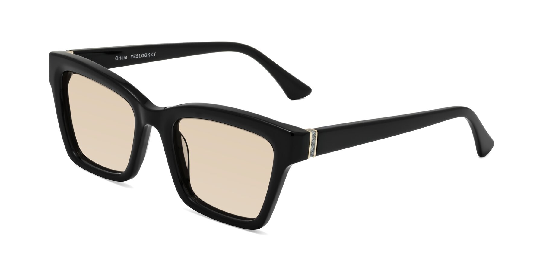 Angle of OHare in Black with Light Brown Tinted Lenses