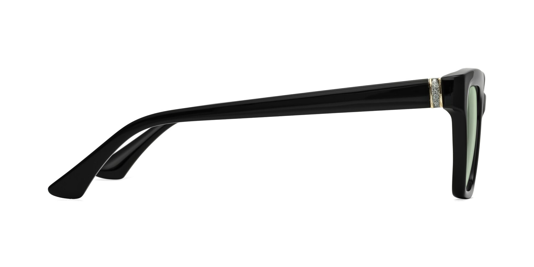 Side of OHare in Black with Light Green Tinted Lenses