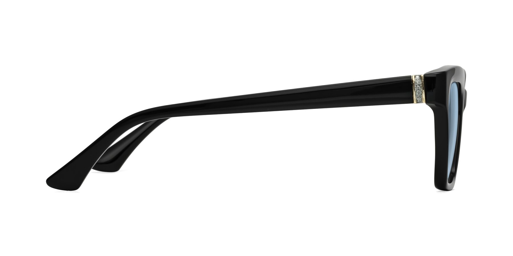 Side of OHare in Black with Light Blue Tinted Lenses