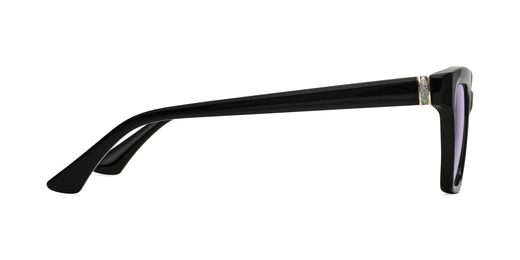 Side of OHare in Black with Light Purple Tinted Lenses