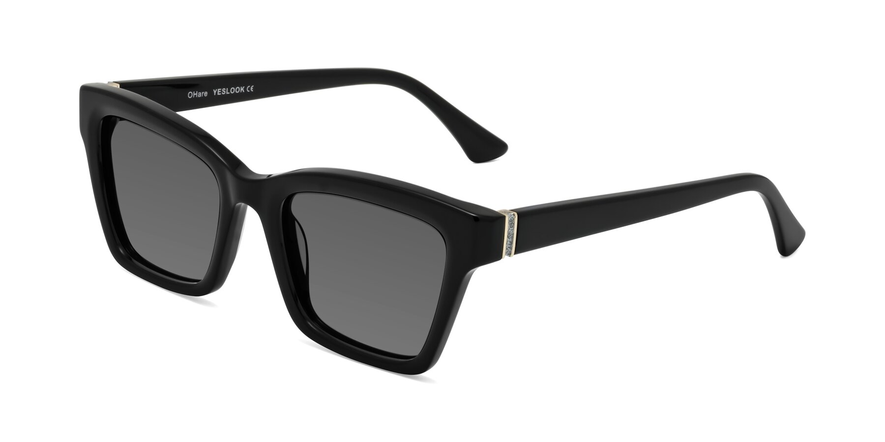 Angle of OHare in Black with Medium Gray Tinted Lenses