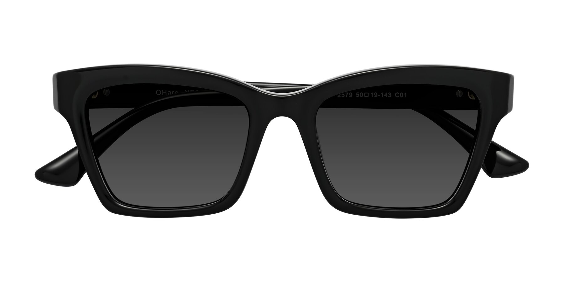 Folded Front of OHare in Black with Gray Tinted Lenses