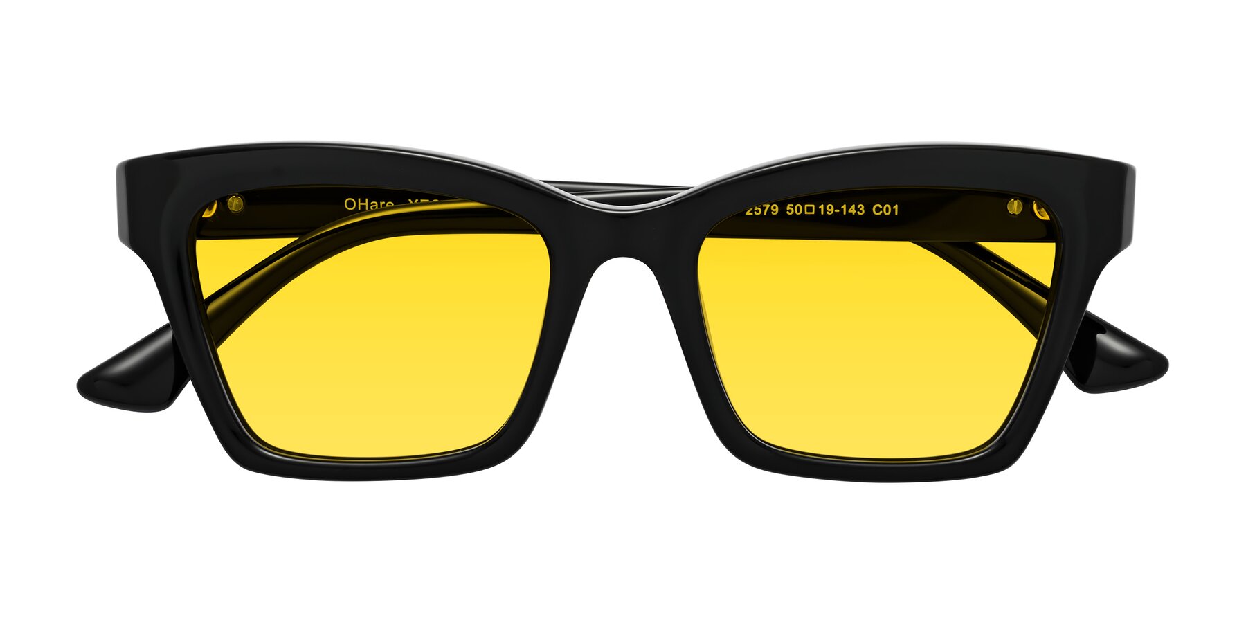 Folded Front of OHare in Black with Yellow Tinted Lenses