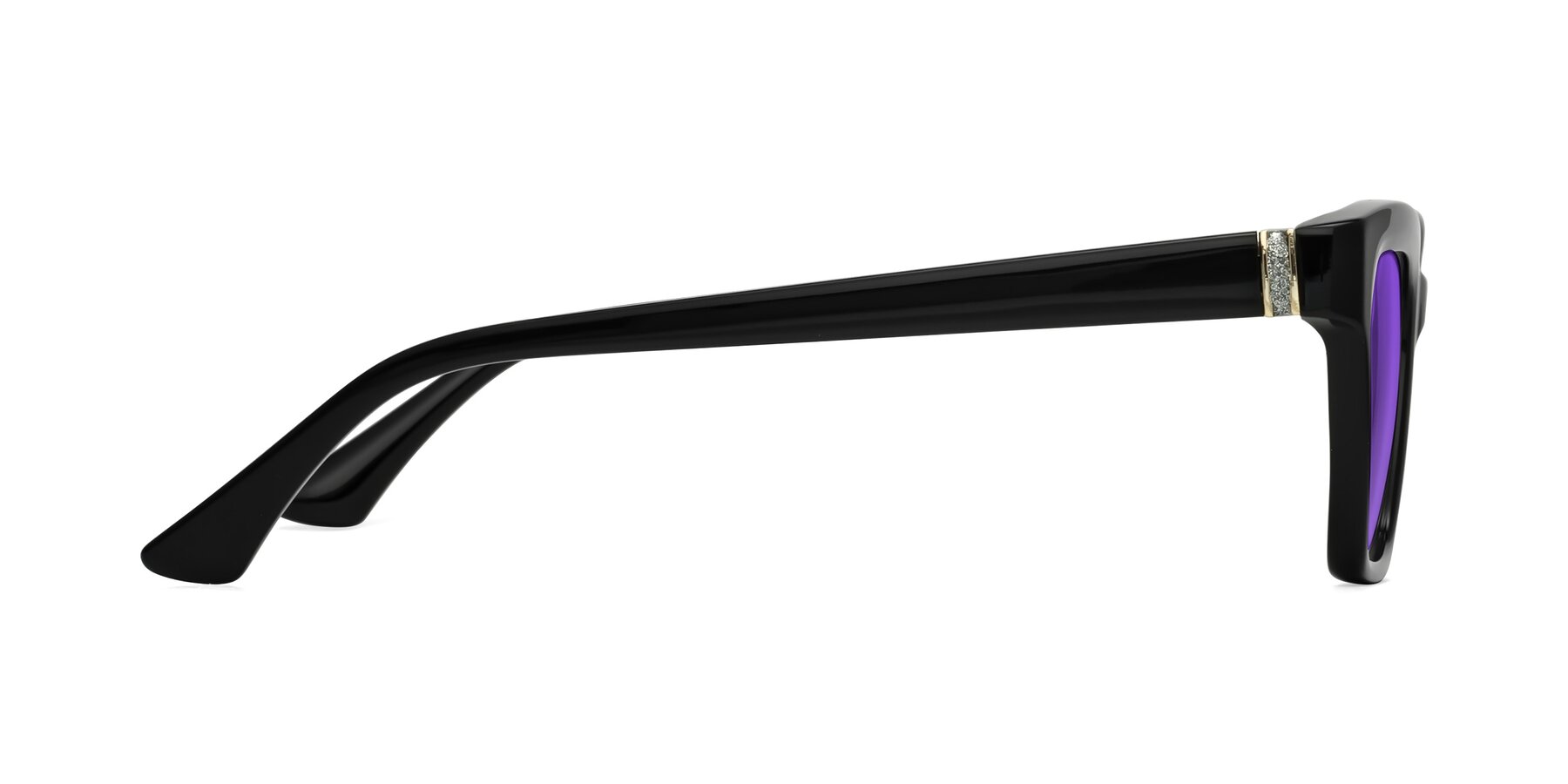 Side of OHare in Black with Purple Tinted Lenses