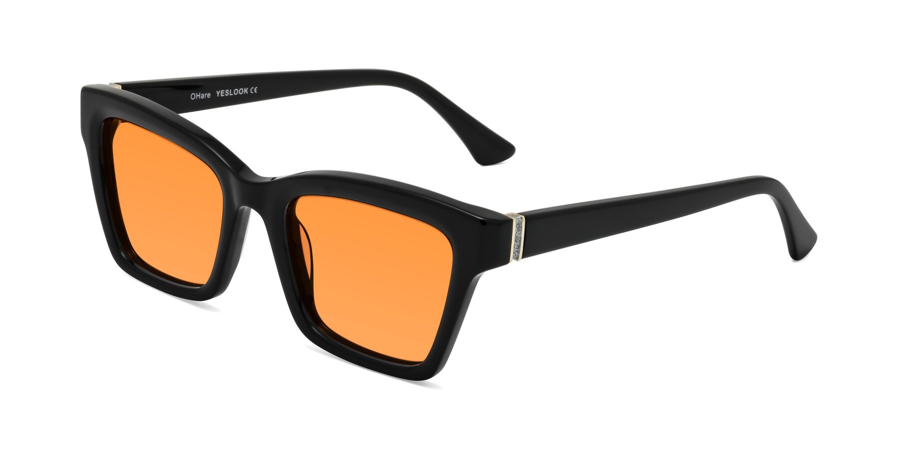 Angle of OHare in Black with Orange Tinted Lenses