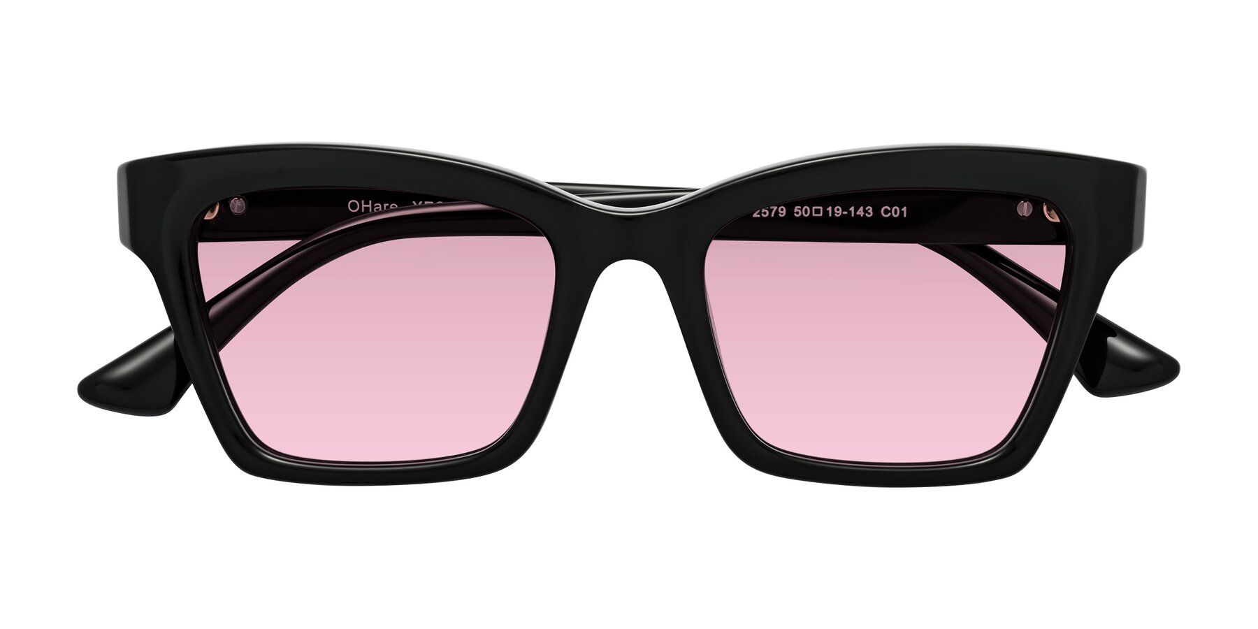 Folded Front of OHare in Black with Light Wine Tinted Lenses