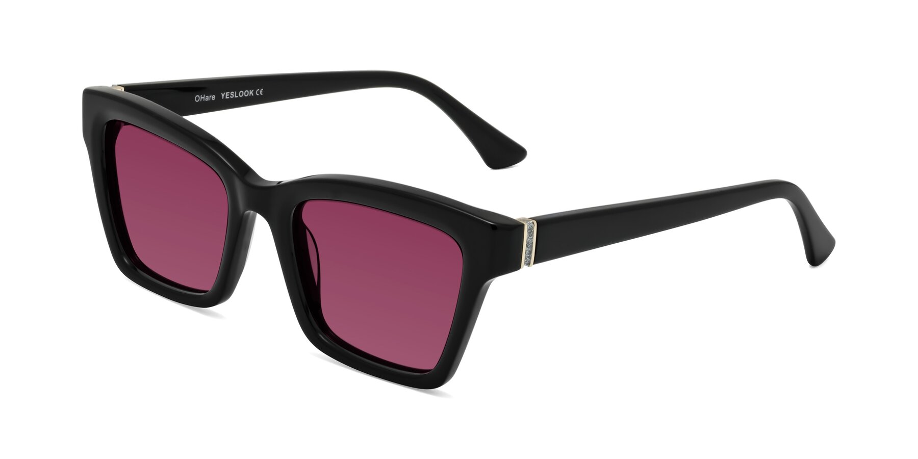Angle of OHare in Black with Wine Tinted Lenses