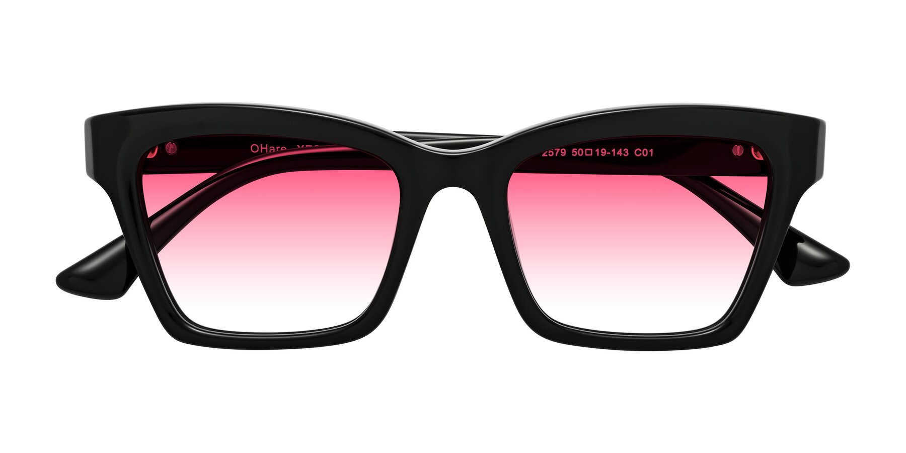 Folded Front of OHare in Black with Pink Gradient Lenses