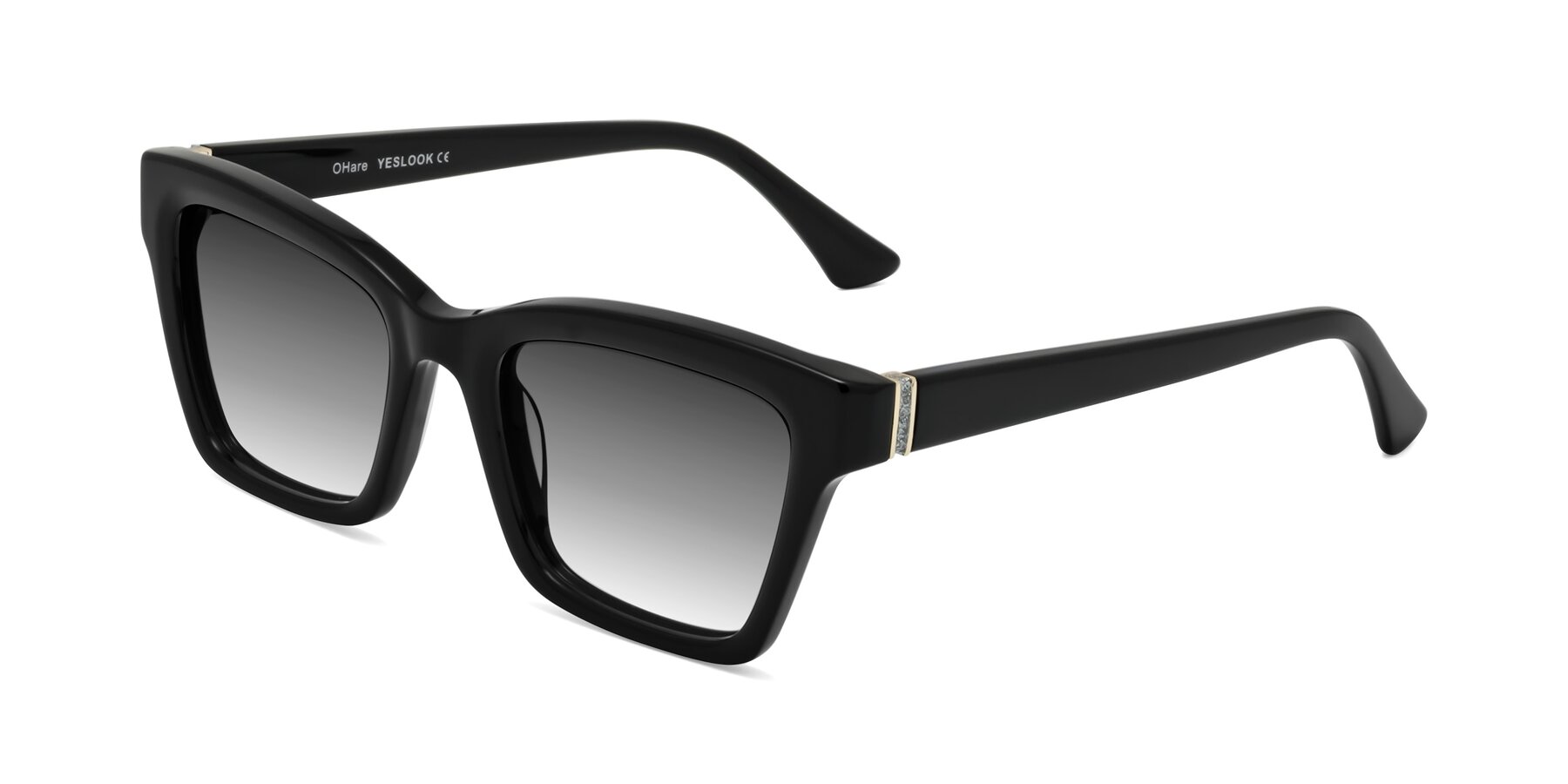 Angle of OHare in Black with Gray Gradient Lenses