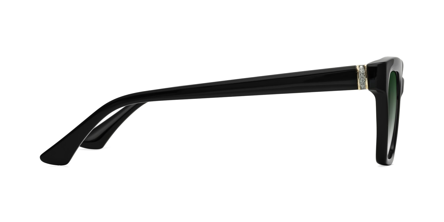 Side of OHare in Black with Green Gradient Lenses