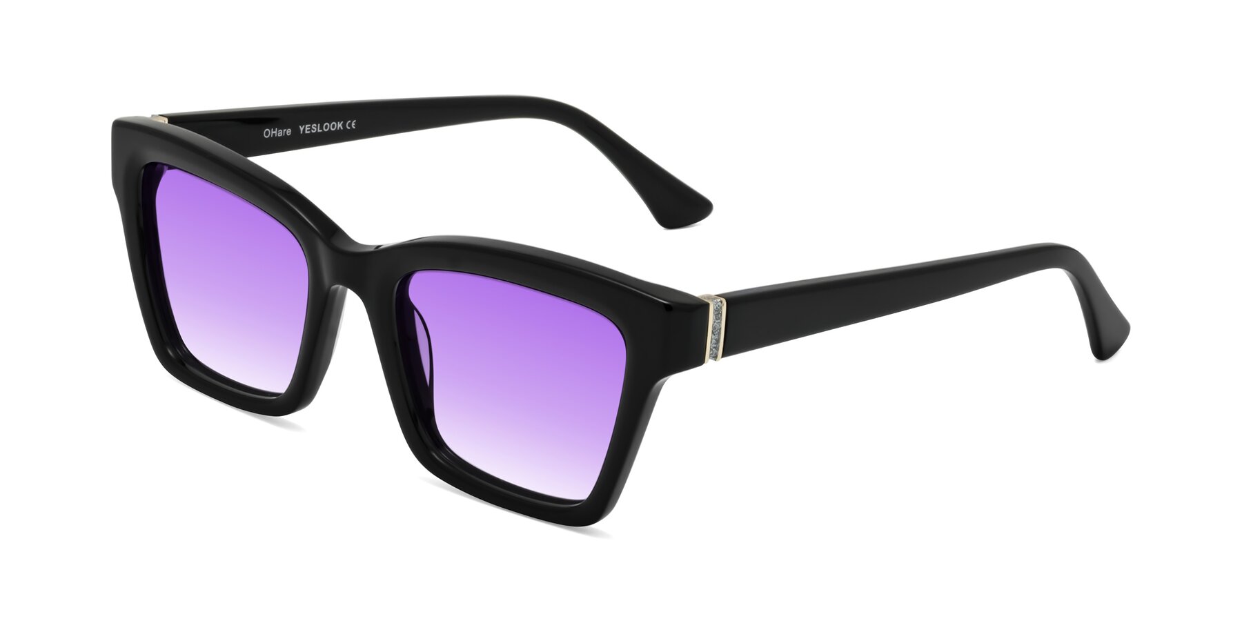 Angle of OHare in Black with Purple Gradient Lenses